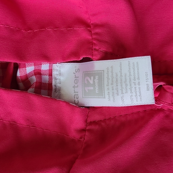 NWOT Carter's Pink white floral rain jacket 12M - Picture 3 of 5